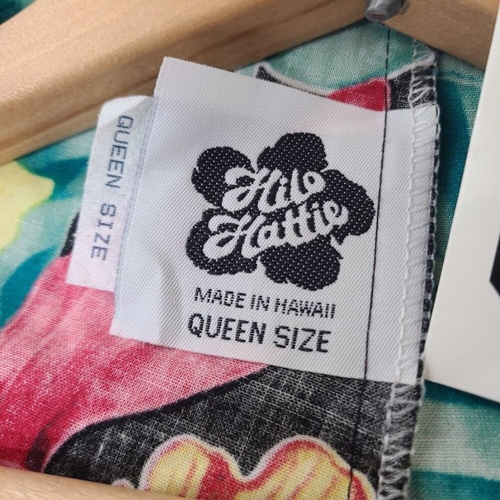 NWT Hilo Hattie Hawaiian Sarong Wrap Dress Blue Floral Queen Size Pareau Hawaii - Picture 4 of 10
